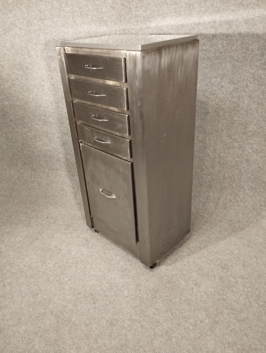 Vintage 1950s Steel Dentist's Cabinet-photo-3