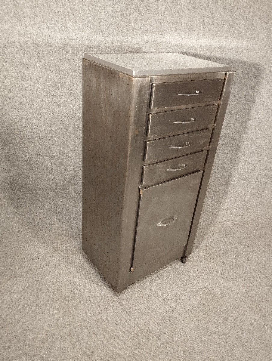 Vintage 1950s Steel Dentist's Cabinet-photo-4