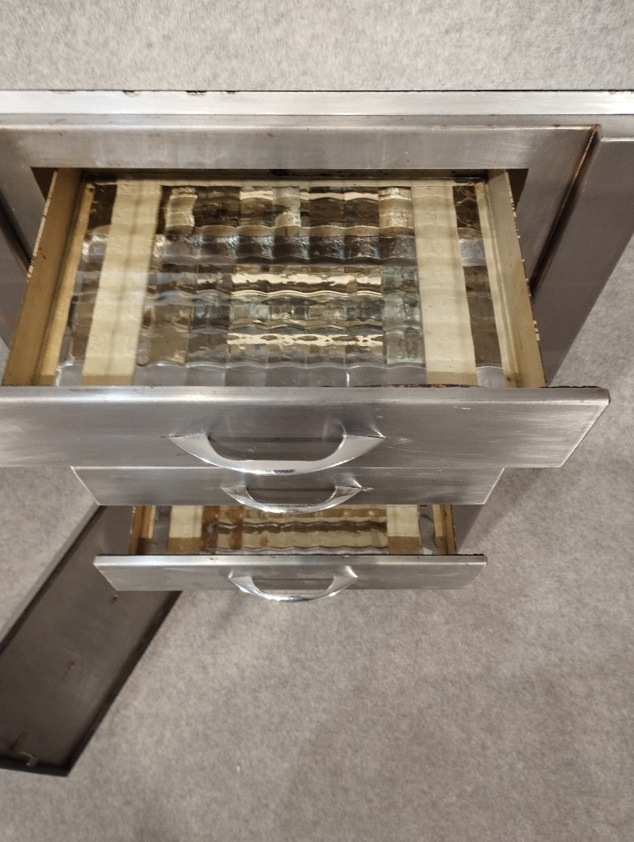 Vintage 1950s Steel Dentist's Cabinet-photo-2