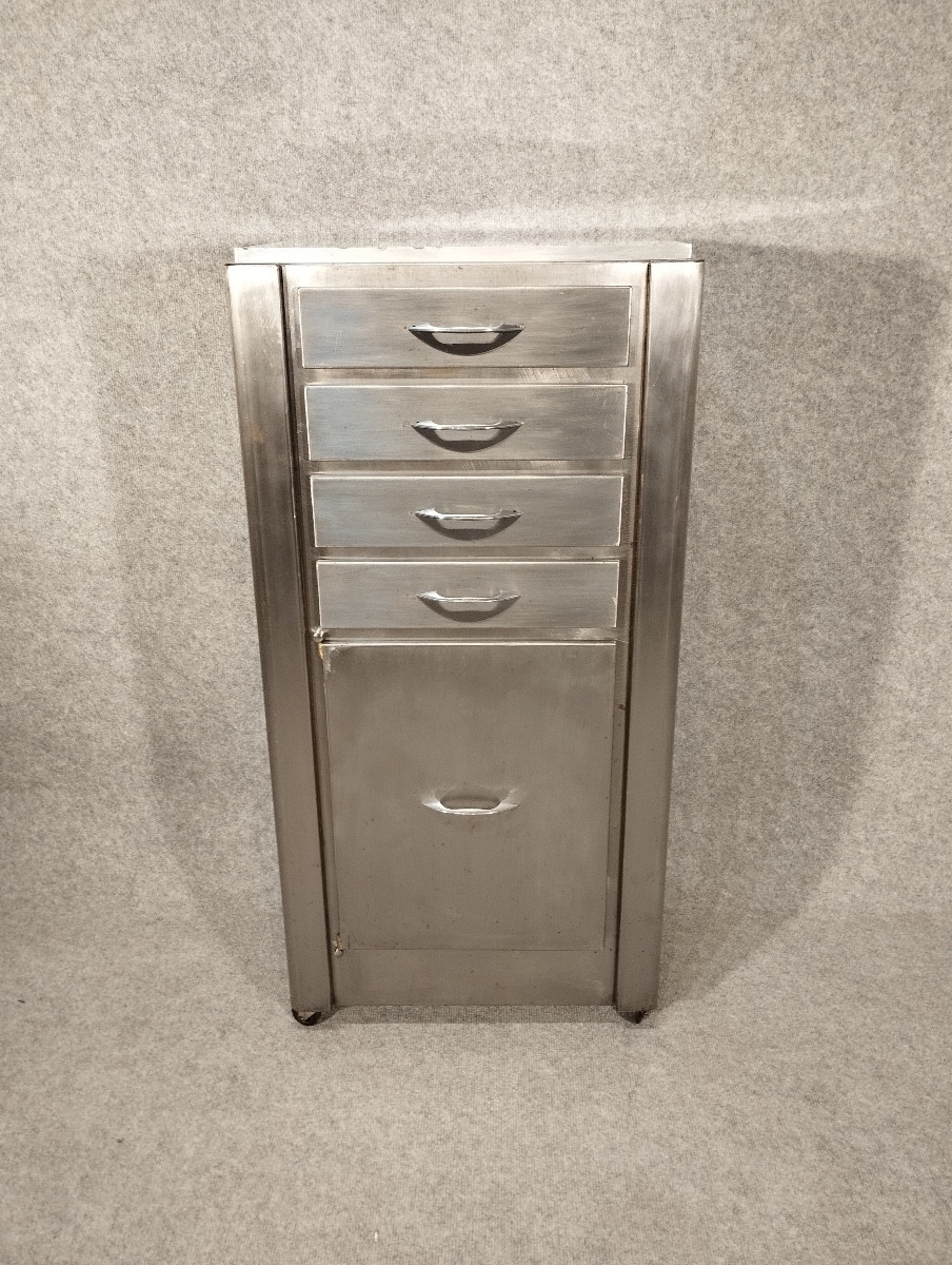 Vintage 1950s Steel Dentist's Cabinet