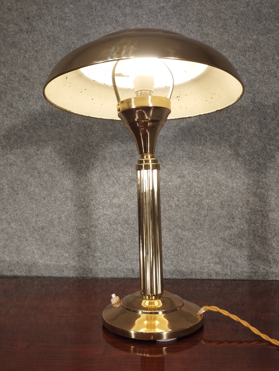 Lampe de bureau Art Déco vers 1930 en laiton -photo-3