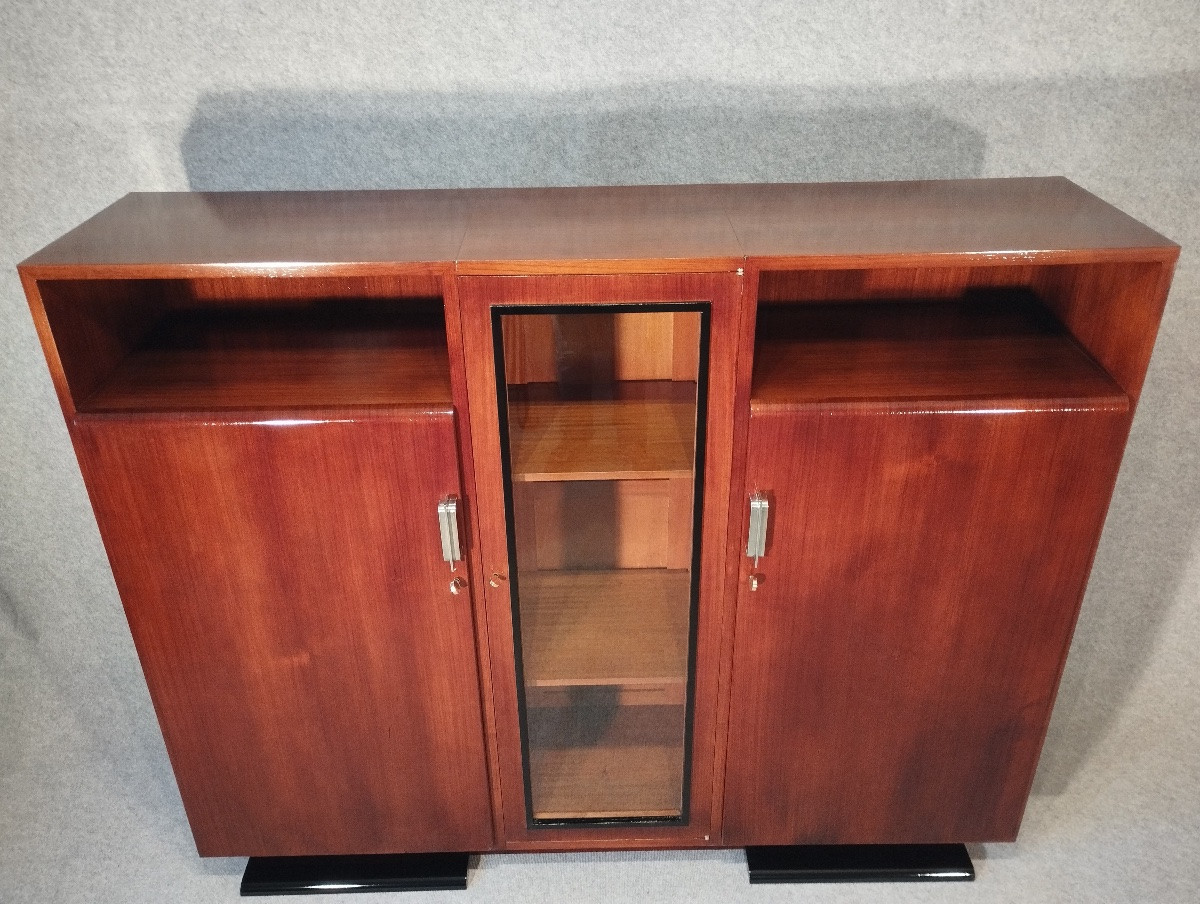 Bibliothèque Art Déco vers 1930 en palissandre des Indes-photo-4