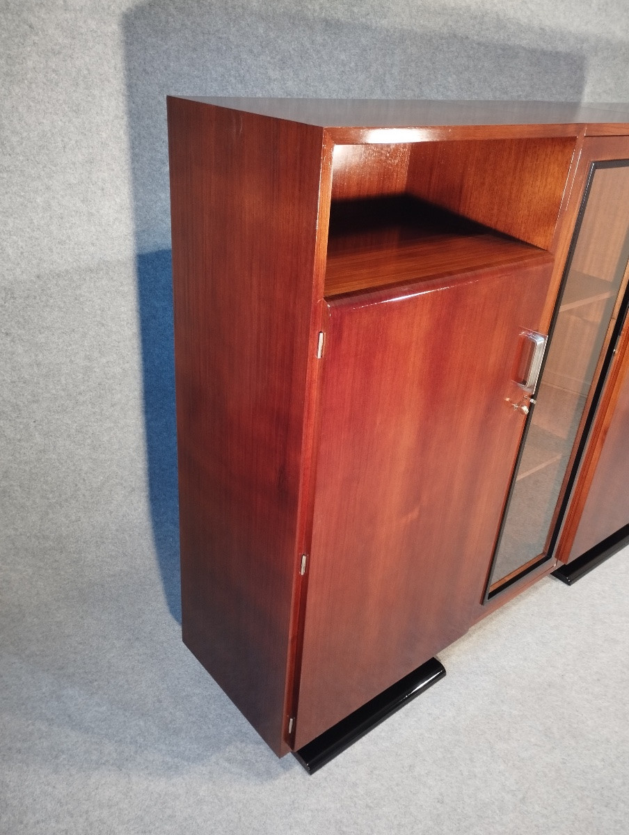 Bibliothèque Art Déco vers 1930 en palissandre des Indes-photo-2