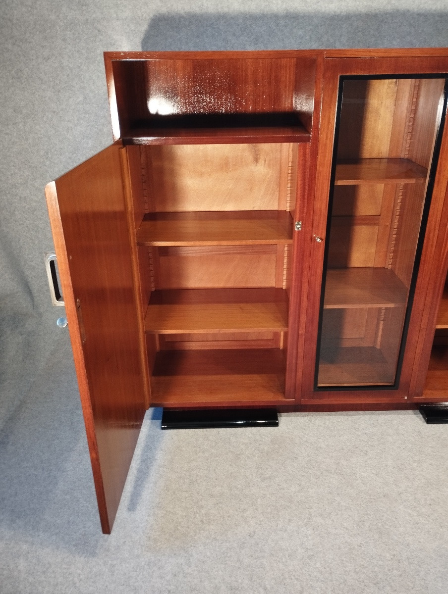 Bibliothèque Art Déco vers 1930 en palissandre des Indes-photo-4
