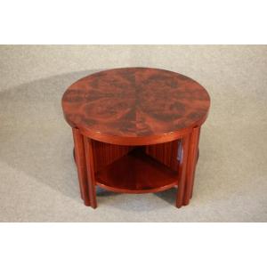 Circular Art Deco Coffee Table Circa 1930 In Mahogany