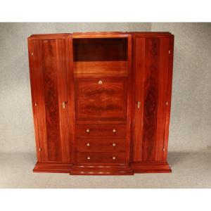 Art Deco Secretary / Library Around 1930 In Mahogany