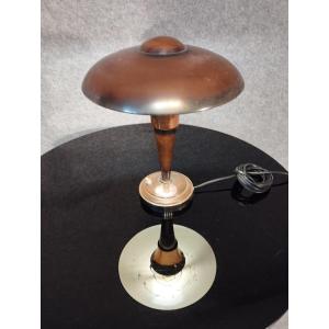 Art Deco Copper-plated Metal Desk Lamp, Circa 1930