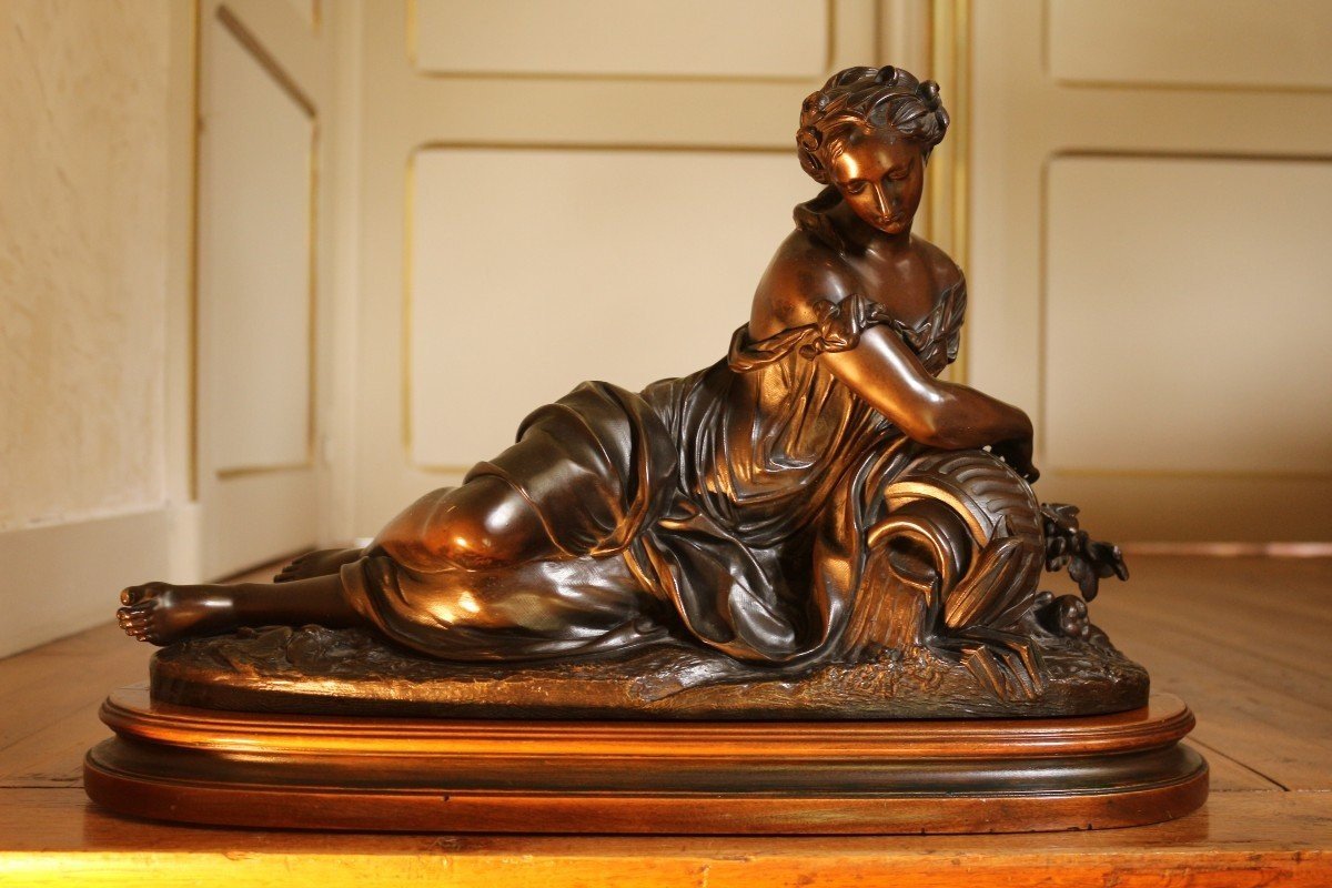 Allégorie De La Source - Sculpture En Bronze - XIXème Siècle-photo-3