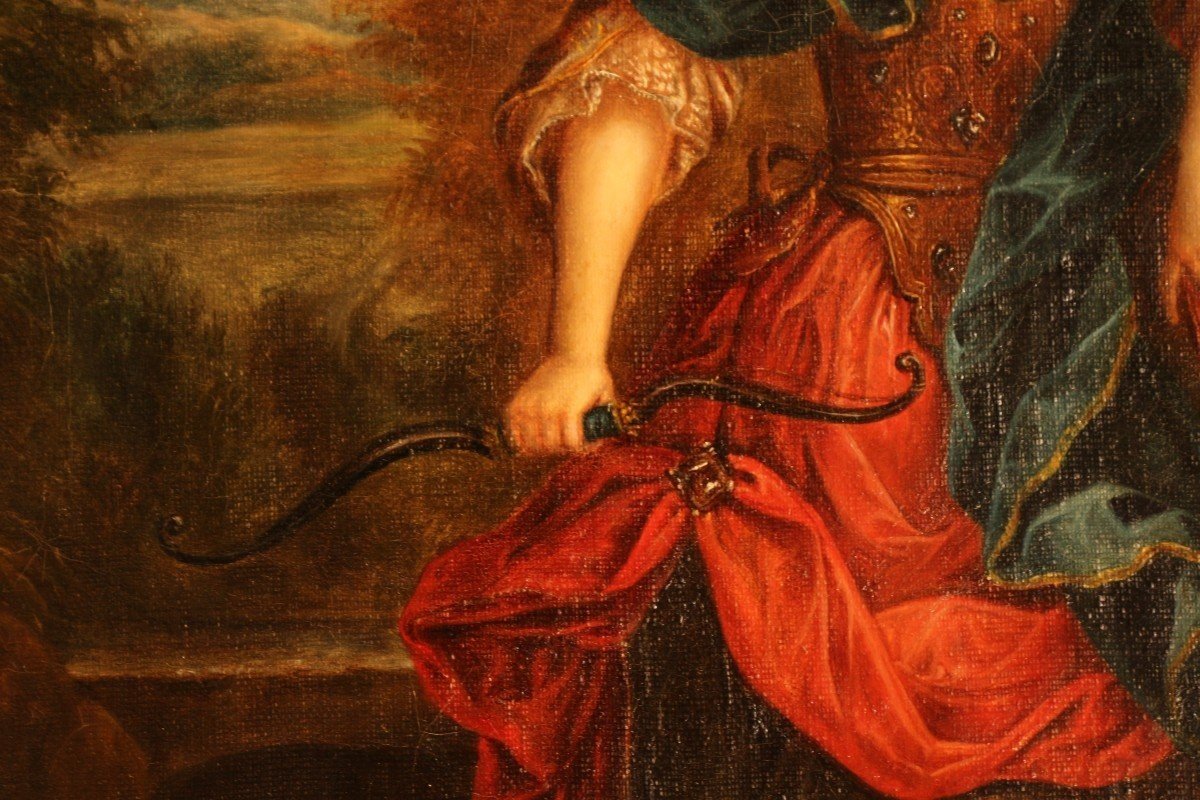 Portrait De Dame En Diane Chasseresse - 1ère Moitié Du XIXème Siècle (1828)-photo-3