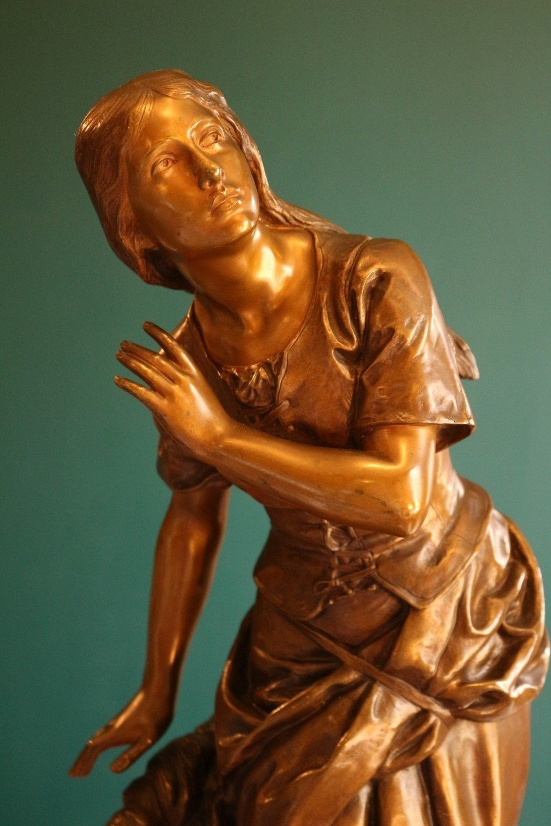 Mathurin Moreau - 19th Century Bronze Sculpture - Joan Of Arc 69cm