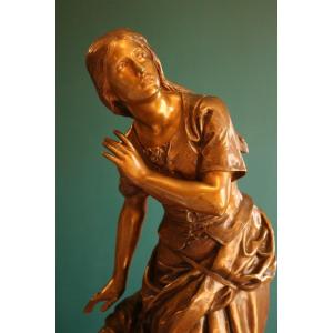 Mathurin Moreau - 19th Century Bronze Sculpture - Joan Of Arc 69cm