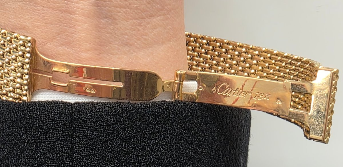 Rare & Iconic: Cartier Tank Louis Cartier "grain De Riz" - 18k Yellow Gold-photo-5