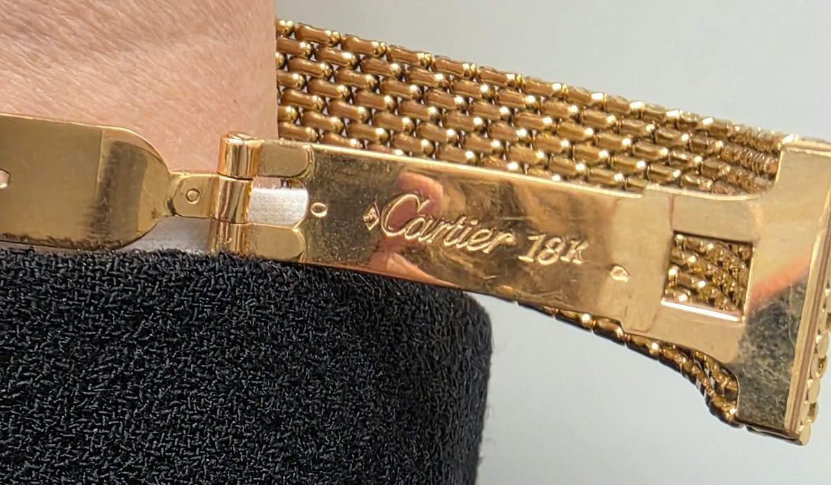 Rare & Iconic: Cartier Tank Louis Cartier "grain De Riz" - 18k Yellow Gold-photo-6