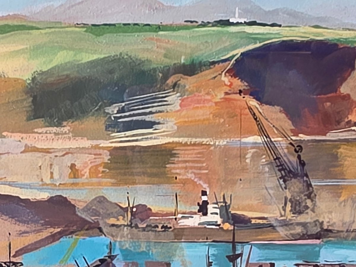 Rare Gouache By Roger Chapelet (1903-1995) – Port Of Nemours (algeria) -photo-4