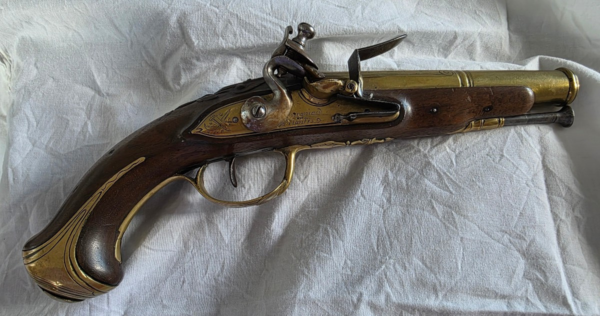 Pistolet d'Officier de Marine à Silex - Cassaignard à Nantes - Fin XVIIIe