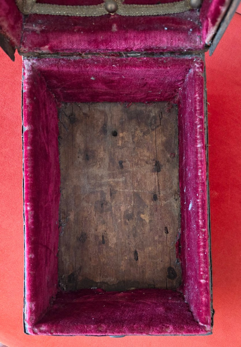 Coffret dit de "messager" époque fin 15eme siècle  fer forgé doré -photo-3