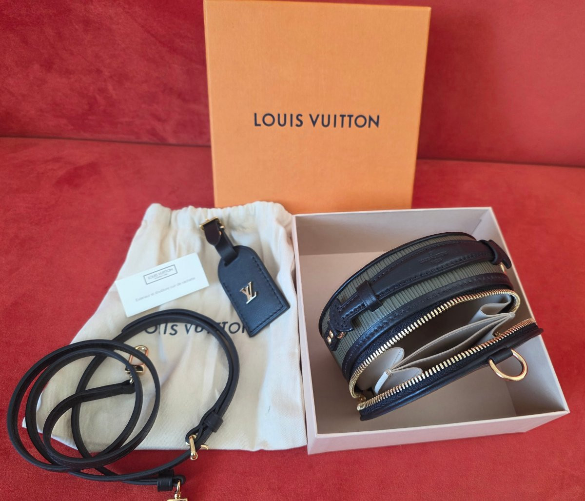 Louis Vuitton sac Epi Mini Boite Chapeau Kaki full set-photo-2