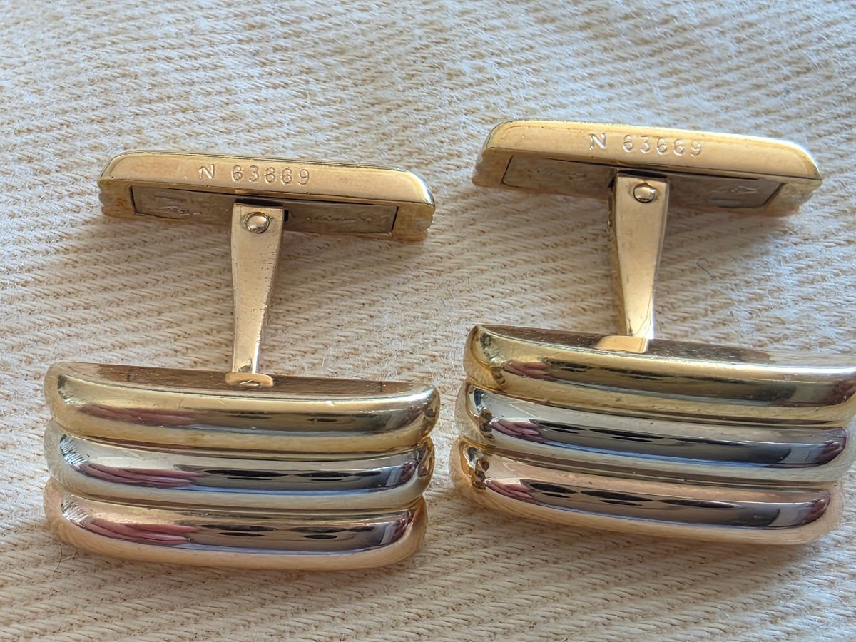 Pair Of Cartier Cufflinks, Signed By The Prestigious Maison Cartier-photo-1
