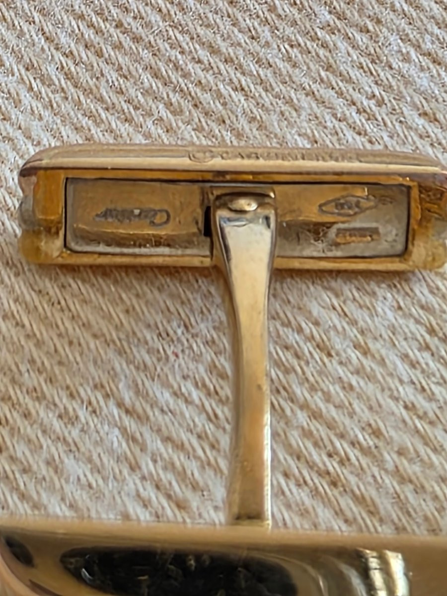 Pair Of Cartier Cufflinks, Signed By The Prestigious Maison Cartier-photo-5