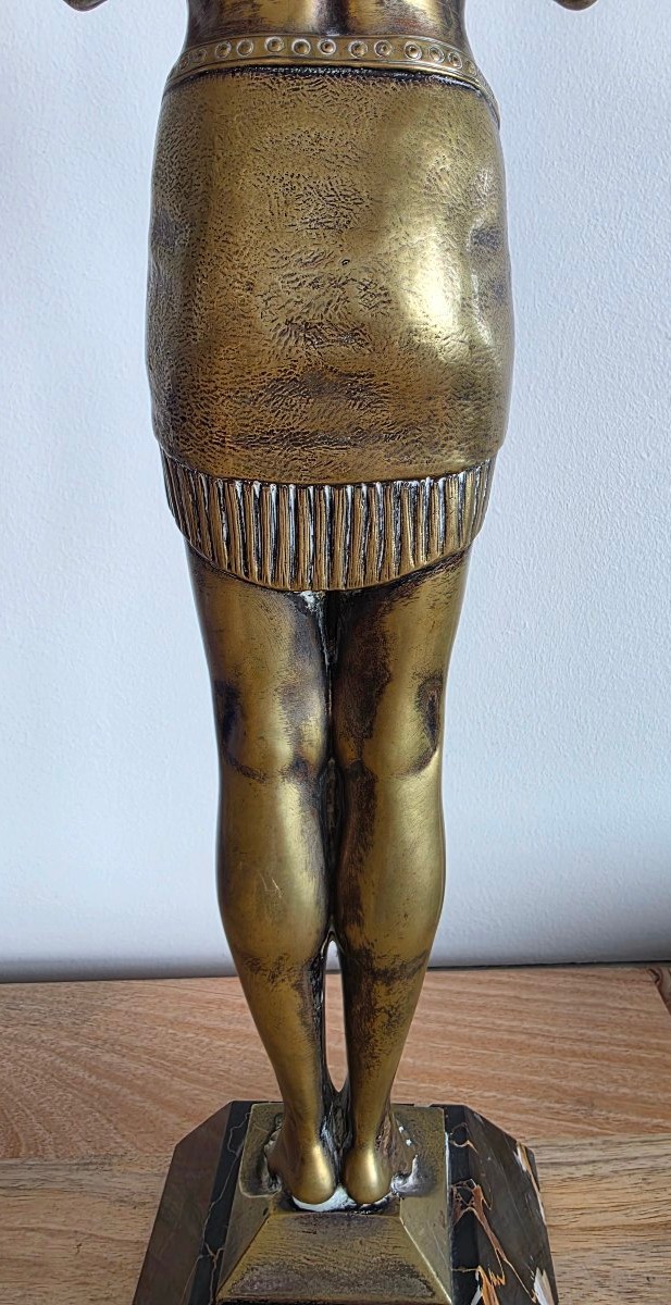 Grande Sculpture Art Déco « Melixo » par Max Le Verrier – Rare Fonte Ancienne en Bronze (56,5 c-photo-8