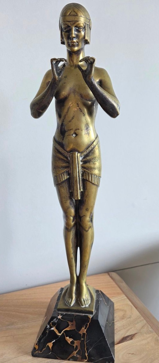 Grande Sculpture Art Déco « Melixo » par Max Le Verrier – Rare Fonte Ancienne en Bronze (56,5 c