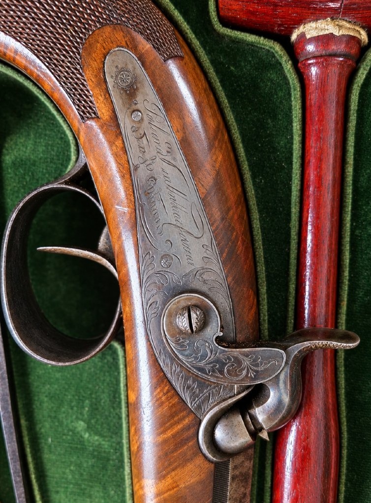 Pair Of Percussion Dueling Pistols – Paliard Vialleton Frères, Saint-étienne – 19th Century-photo-2