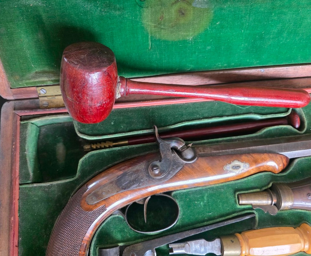 Pair Of Percussion Dueling Pistols – Paliard Vialleton Frères, Saint-étienne – 19th Century-photo-5