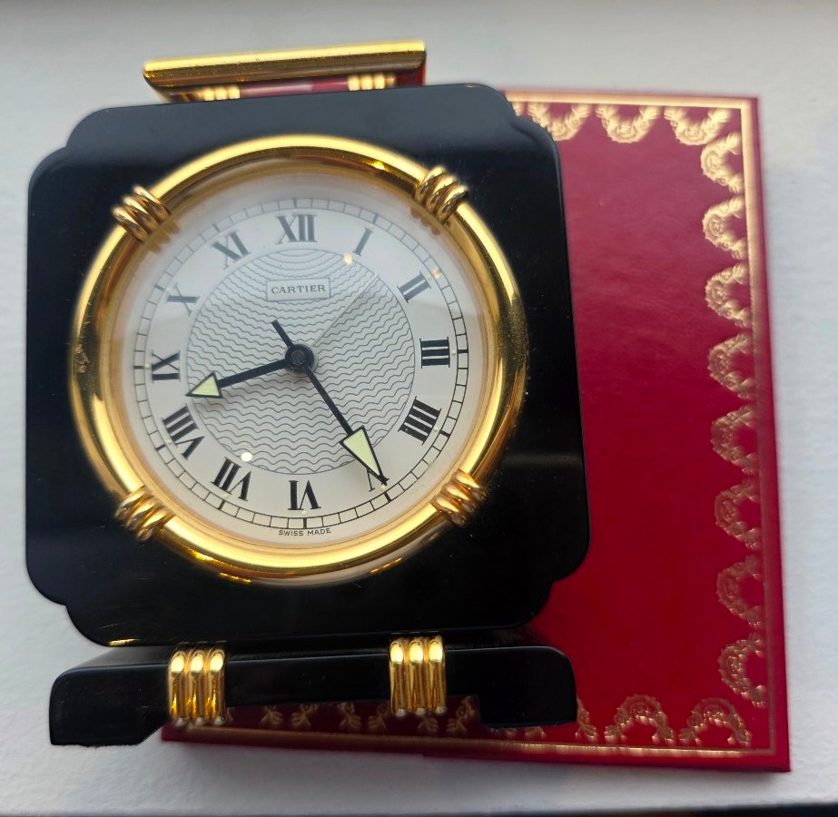 Cartier – Elegant Art Deco Travel Clock – With Certificate Of Authenticity-photo-2