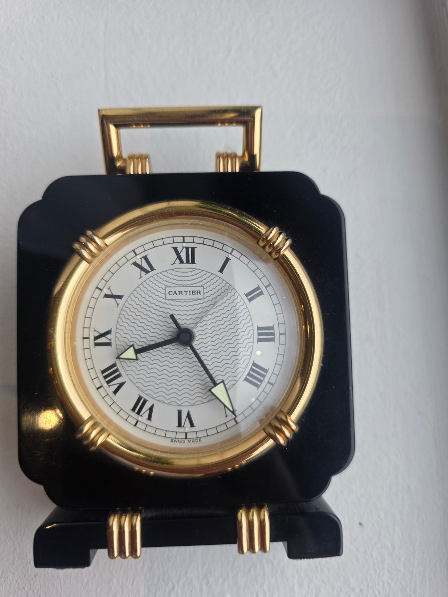 Cartier – Elegant Art Deco Travel Clock – With Certificate Of Authenticity-photo-5