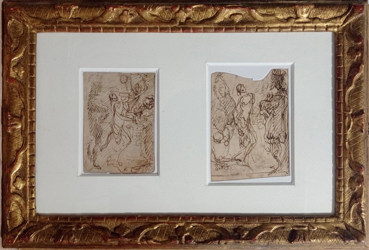 Bartolomeo Salvestrini (1599-1633), Pen Drawing "christ In Outrages"
