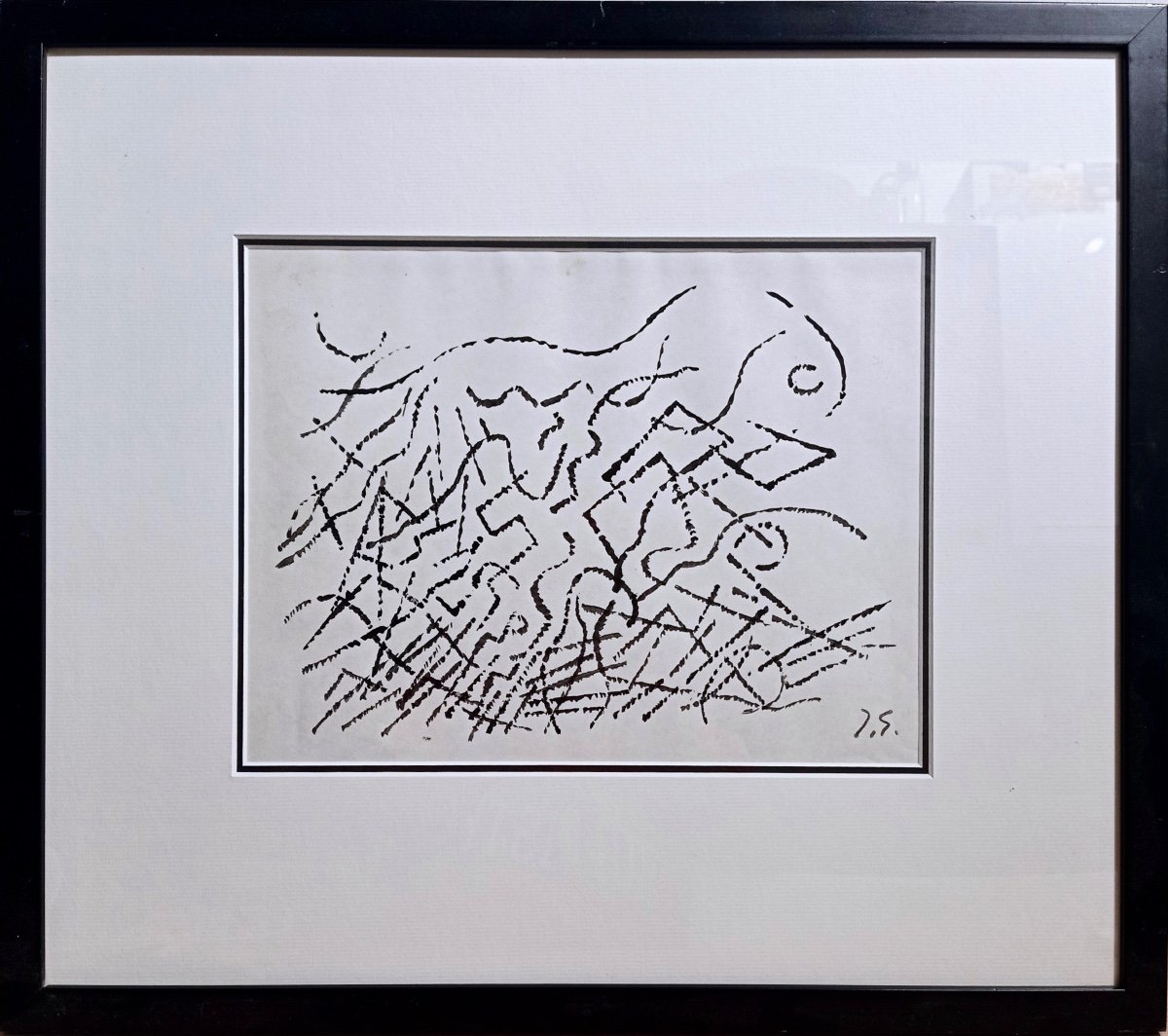 Jacques Germain ( 1915-2001) Dessin Sur Papier