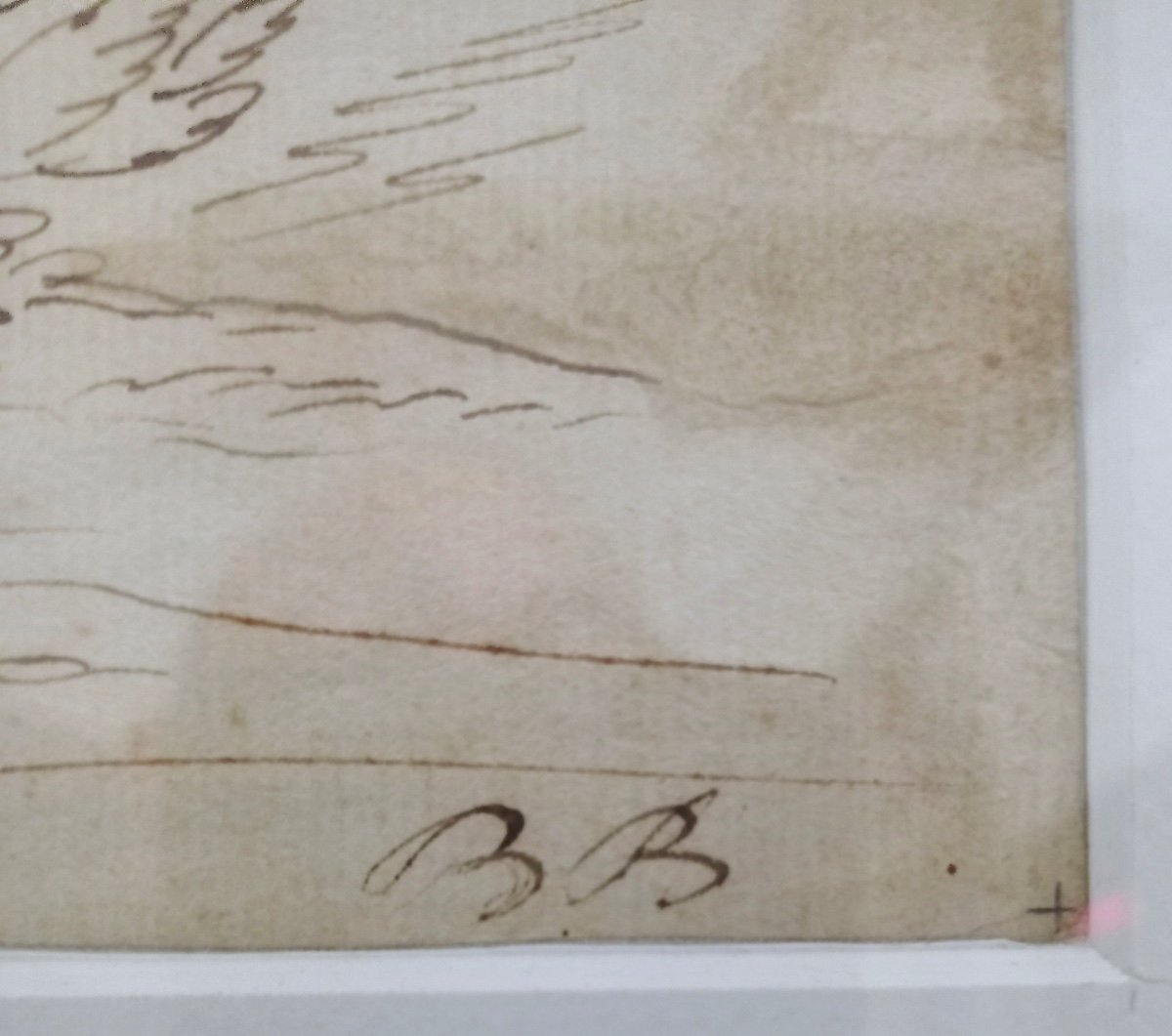 Bolognese School, 17th Century, Wash And Pen Stroke On Paper. Signature Bb-photo-3