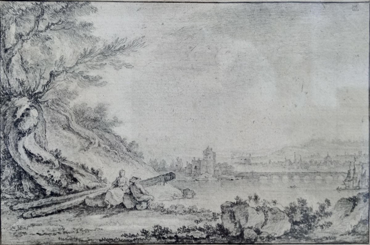 Jean Baptiste Leprince Attr. à,  Dessin 18ème Siècle.-photo-1