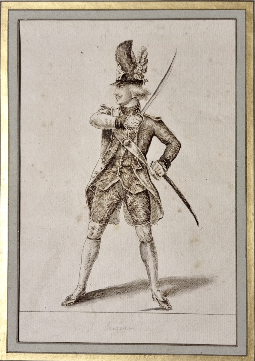 Dessin 18ème, "Le soldat Magicien", Attr. Fesch et Whirsker-photo-1