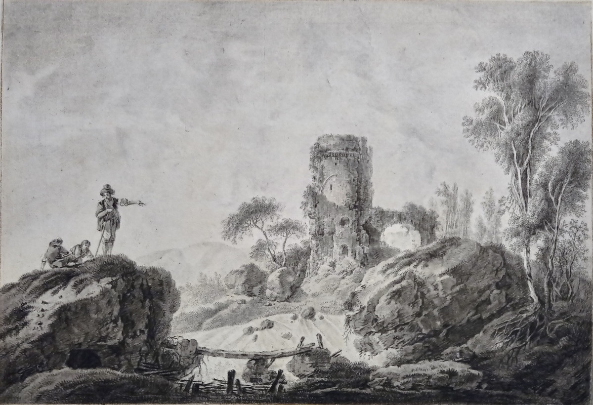 Ecole Fran&ccedil;aise 18&egrave;me si&egrave;cle, proche de Jean Baptiste Pillement (1728-1808)-photo-2