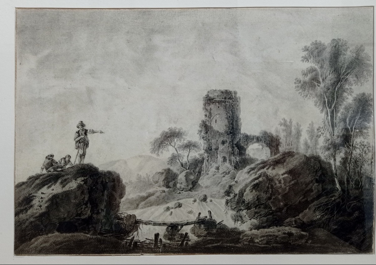 Ecole Fran&ccedil;aise 18&egrave;me si&egrave;cle, proche de Jean Baptiste Pillement (1728-1808)-photo-2