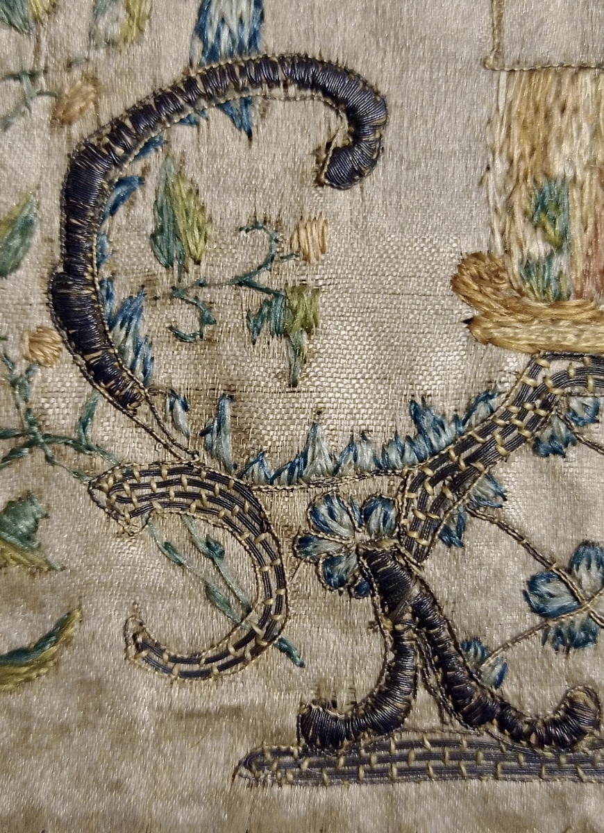 Lot Of 5 Embroideries From The Late 17th And 18th Centuries-photo-4