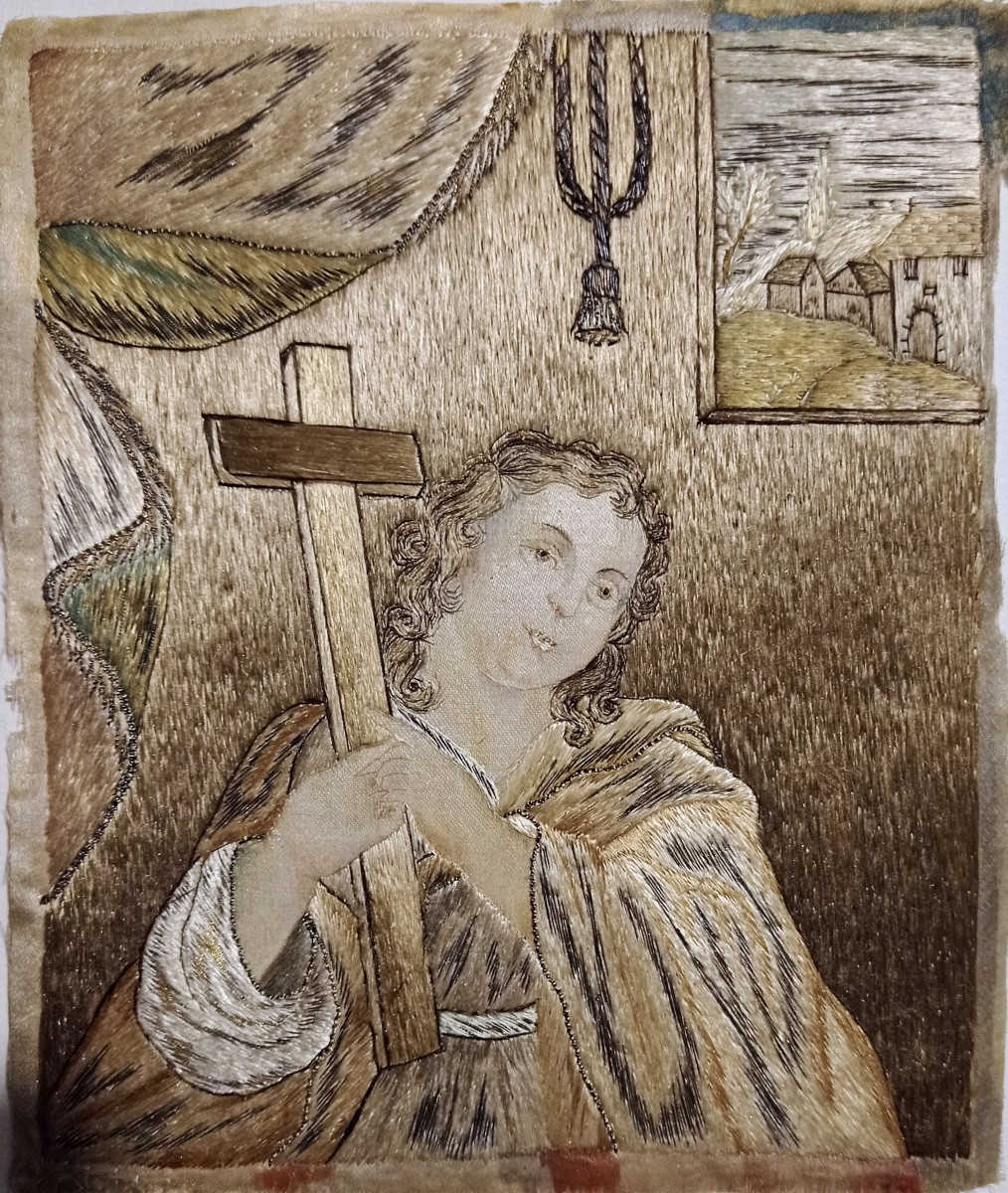 Lot Of 5 Embroideries From The Late 17th And 18th Centuries-photo-1