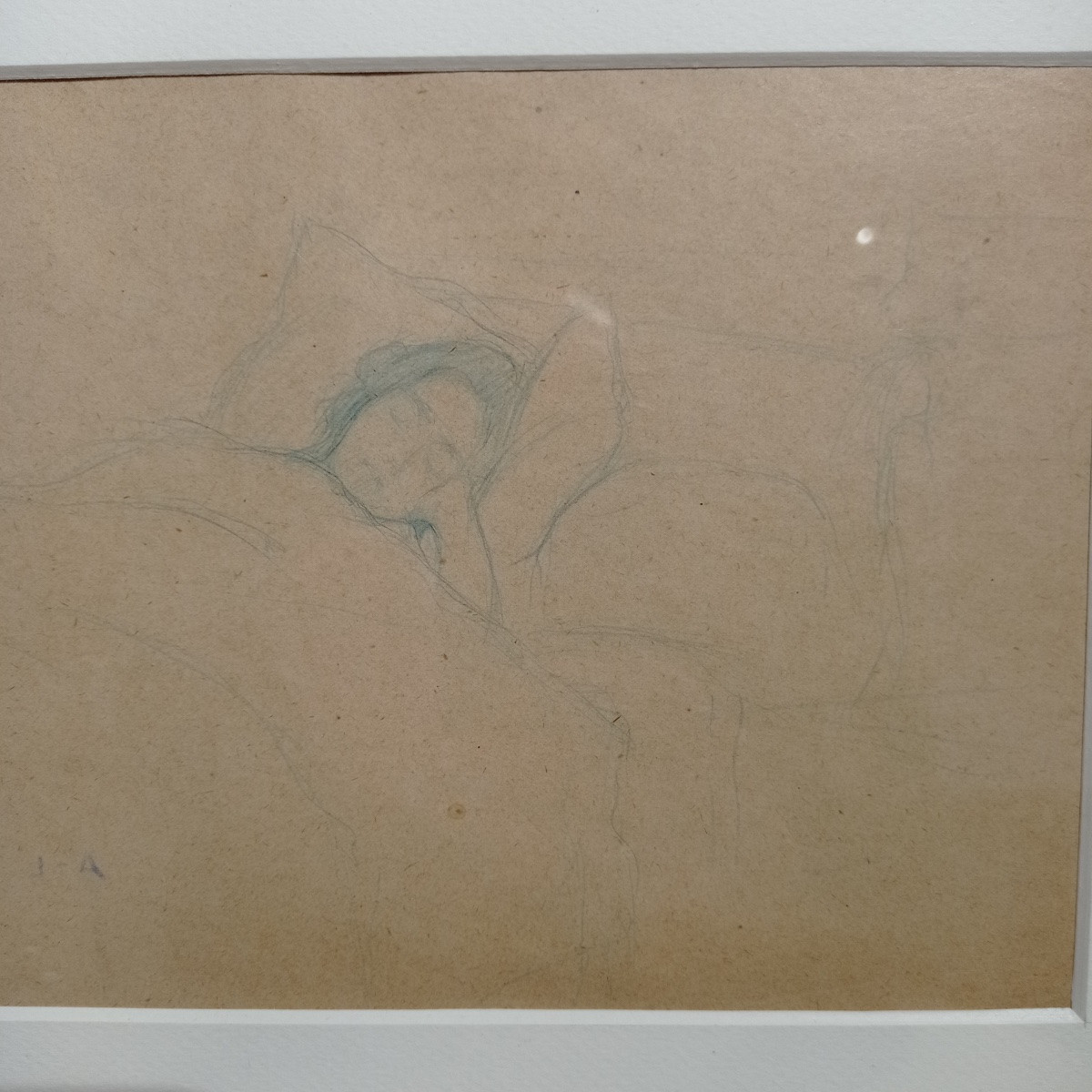 Jules Adler (1865-1952) "the Sleeping Woman" Blue Pencil On Paper.-photo-5