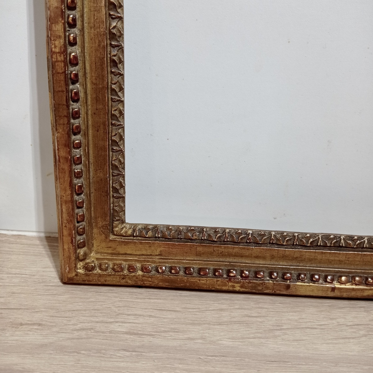 Antique 18th Century Frame, Gilded Carved Wood, Louis XVI.-photo-5
