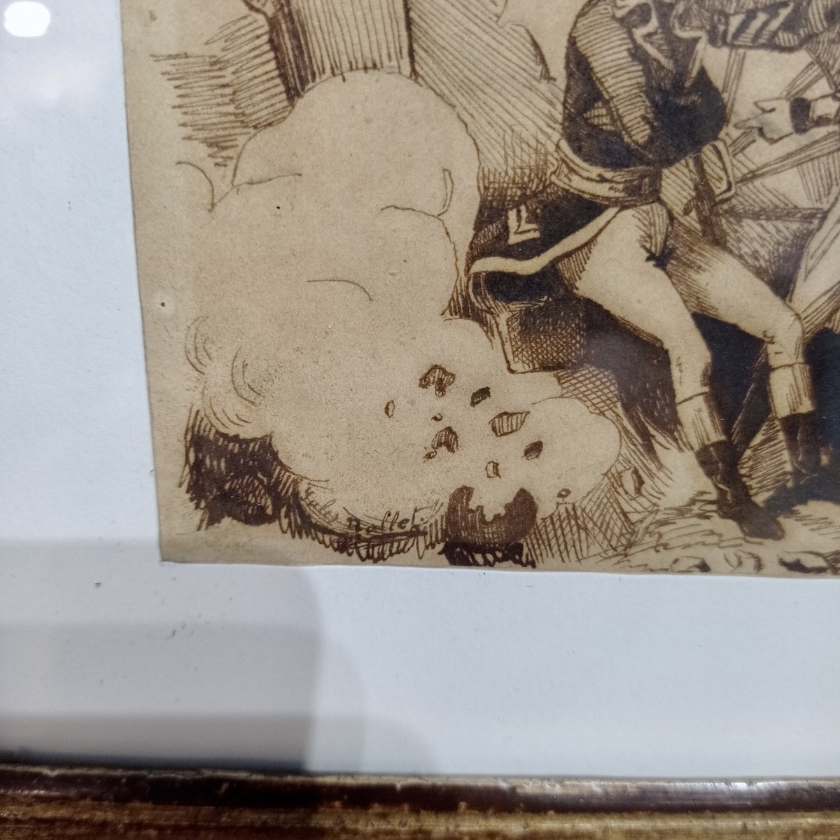 Jules Rollet, Guerres Napoléoniennes, encre sur papier 19ème siècle.-photo-3