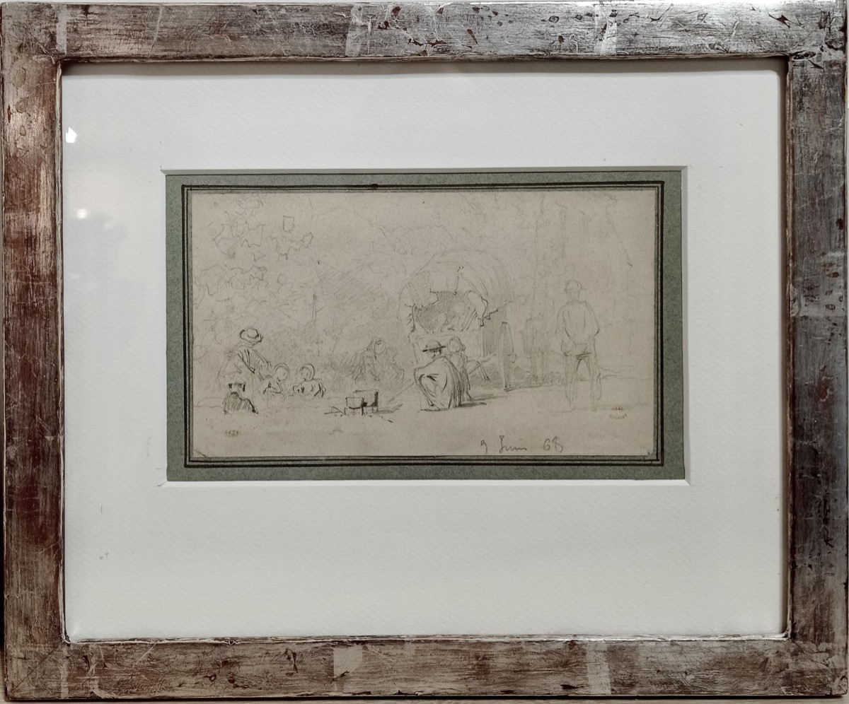 Karl Girardet (1813-1871) Graphite On Paper, 19th Century.