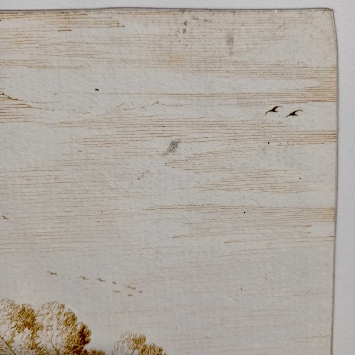 Ercole Bazzicaluva (1590-1641) Pen Drawing, Italian Landscape, Early 17th Century-photo-4