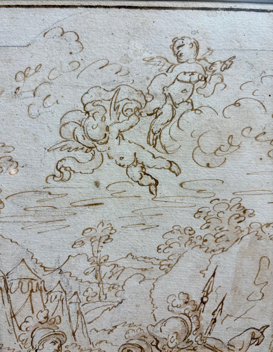 Dessin ancien, école italienne  baroque  fin 17 ème début 18 ème. Antonio Balestra (autour de).-photo-4