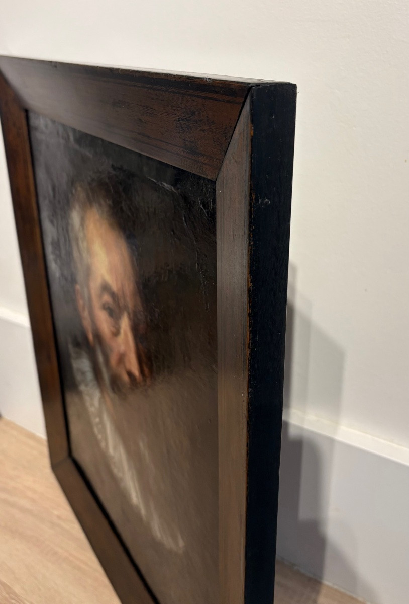 D'après Anton Van Dyck, portrait 17ème/18ème, huile su r toile.-photo-1