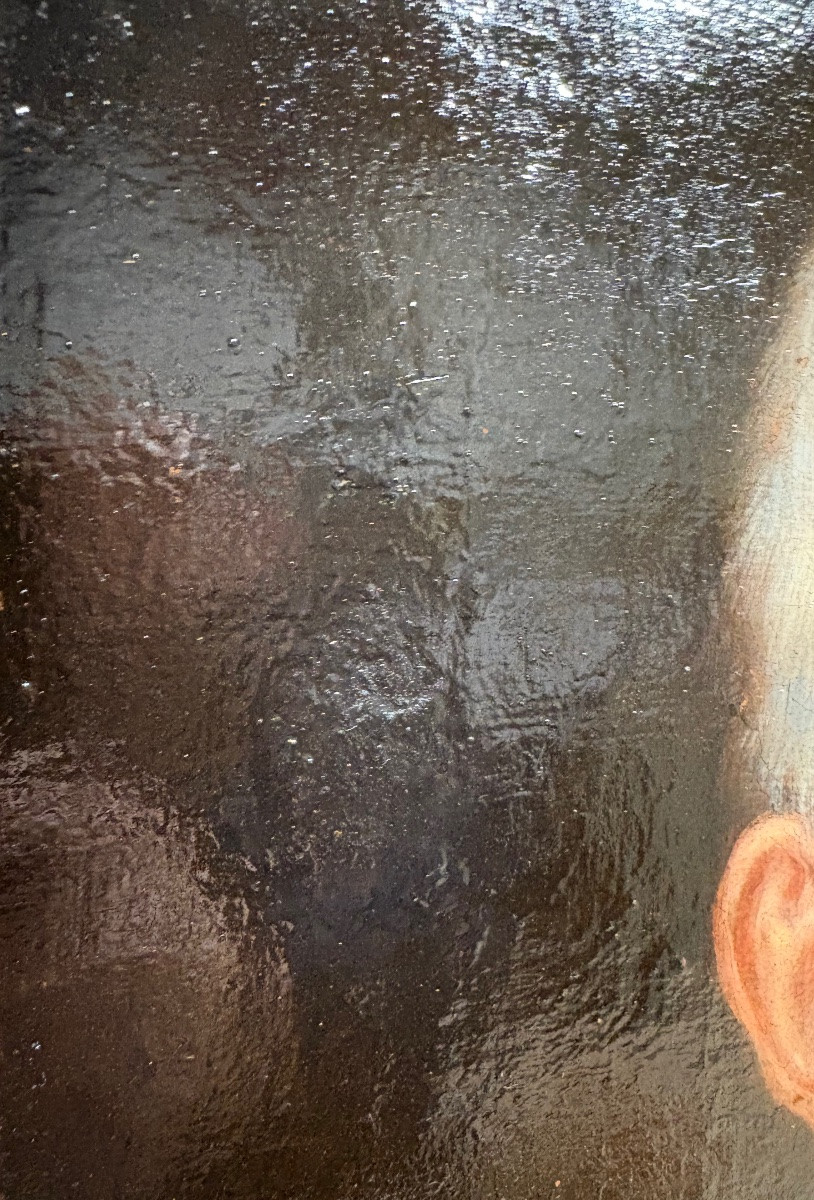 D'après Anton Van Dyck, portrait 17ème/18ème, huile su r toile.-photo-4