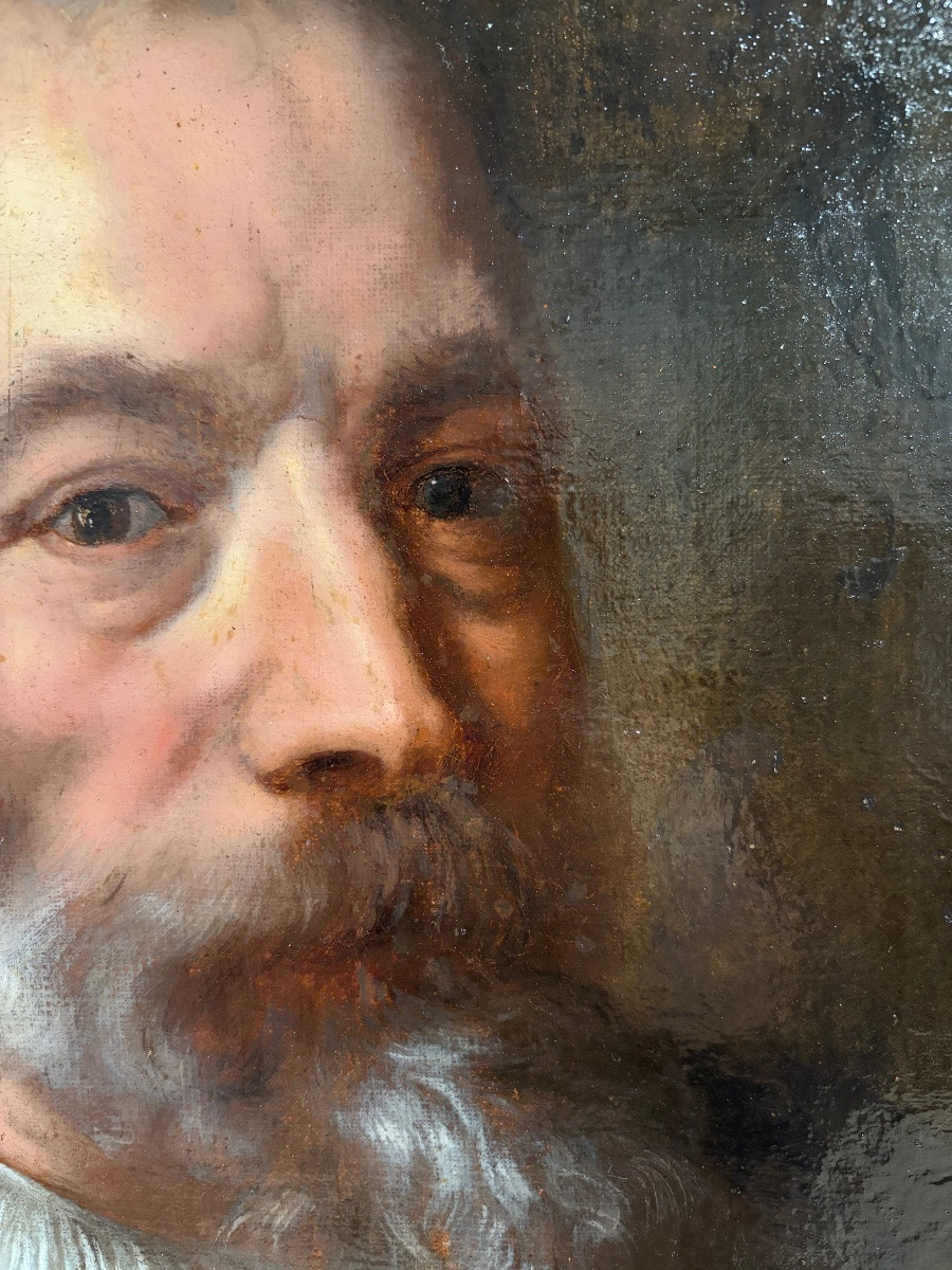 D'après Anton Van Dyck, portrait 17ème/18ème, huile su r toile.-photo-5