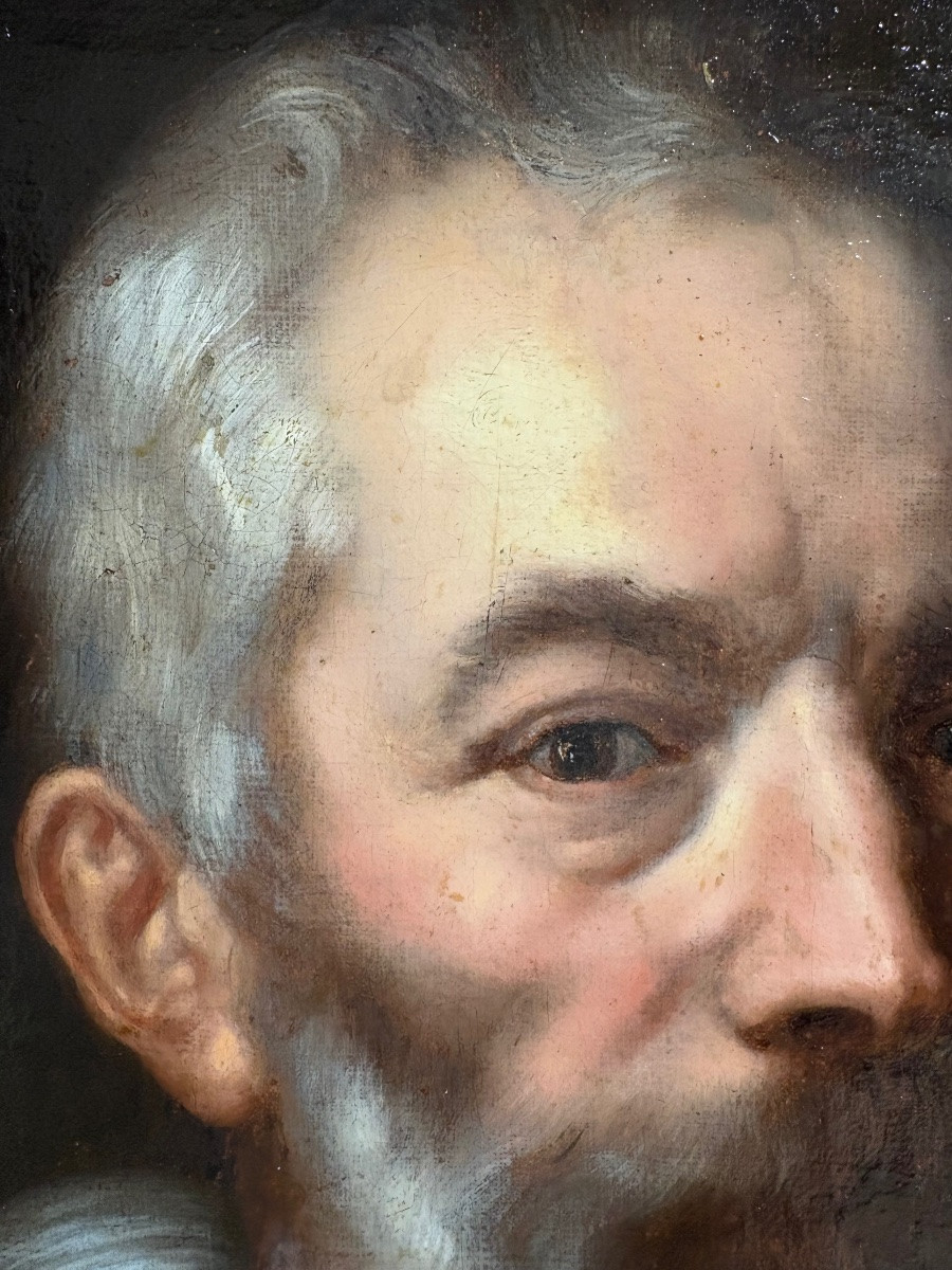 D'après Anton Van Dyck, portrait 17ème/18ème, huile su r toile.-photo-6