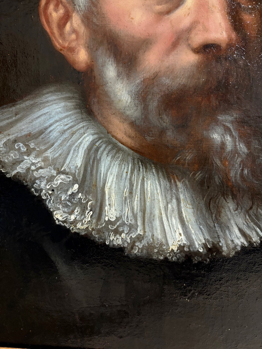 D'après Anton Van Dyck, portrait 17ème/18ème, huile su r toile.-photo-7