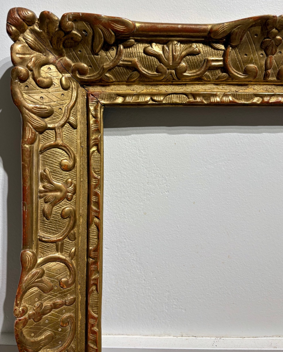 Cadre ancien 18ème Siècle , Bois Sculpté Doré.en-photo-1